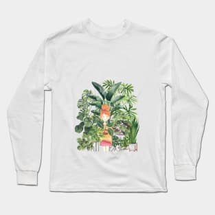 Plants Lady Illustration Long Sleeve T-Shirt